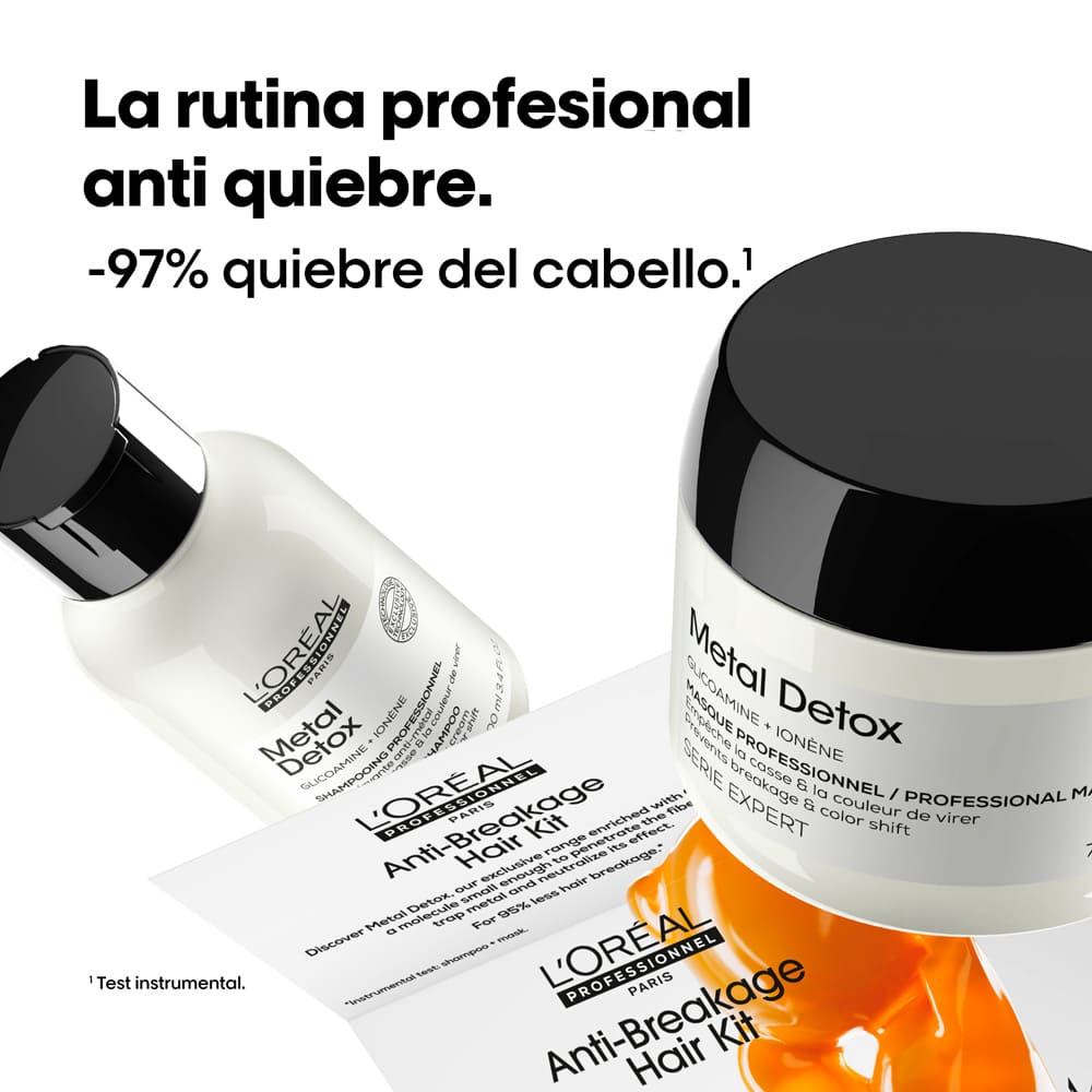 DISCOVERY KIT RUTINA DE CUIDADO PROFESIONAL ANTI-QUIEBRE METAL DETOX (SET PARA CABELLO PROPENSO AL QUIEBRE Y/O TEÑIDO)